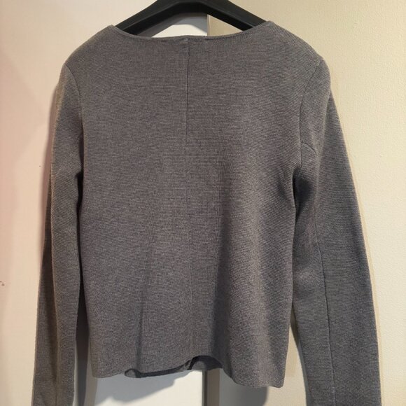 Loft Medium Grey Womens Wool Blend Moto Knit sweater - Picture 7 of 12